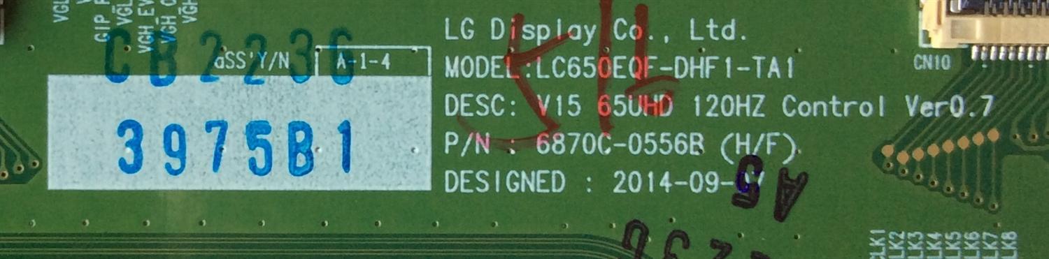 T-CON PARA TV LG / NUMERO DE PARTE 3975B / 6871L-3975B / 6870C-0556B / PANEL LC650EQF (FH)(M1) / MODELOS 65UF7690-UH / 65UF7700-UJ / 65UF8500-UB / 65UF8600-UF / 65UF7690-UH.BUSYLJR / 65UF7700-UJ.BUSYLJR / 65UF8500-UB.BUSYLJR / 65UF8600-UF.BUSYLJR - Imagen 2