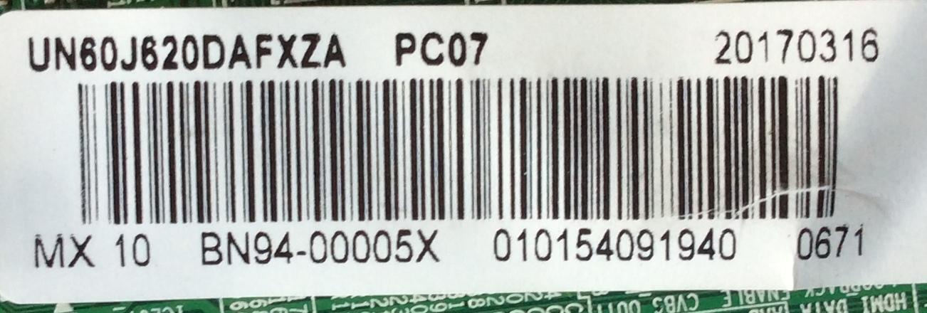 MAIN PARA TV SAMSUNG / NUMERO DE PARTE BN94-00005X / BN97-12989A / BN41-02245A / BN9400005X / PARTE SUSTITUTA BN94-09130A / PANEL CY-DF600CGSV6H / MODELOS UN60J620 / UN60J620DAFXZA EA03 / UN60J620DAFXZA NS02 - Imagen 2