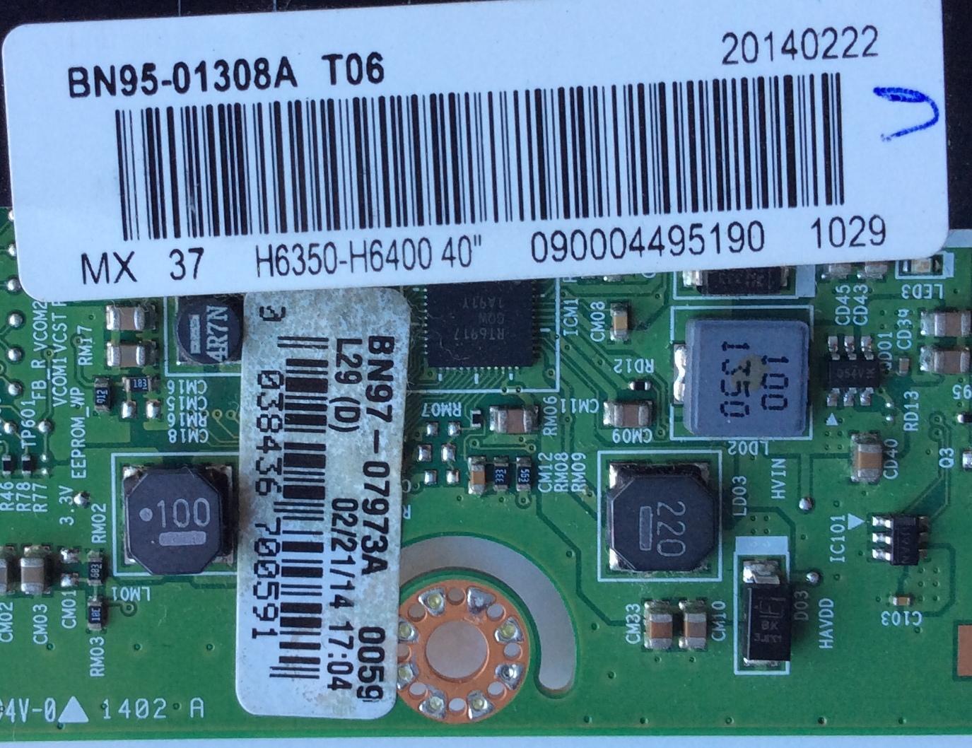 T-CON / SAMSUNG BN95-01308A / BN97-07973A / MODELO UN40JU6400FXZA - Imagen 2
