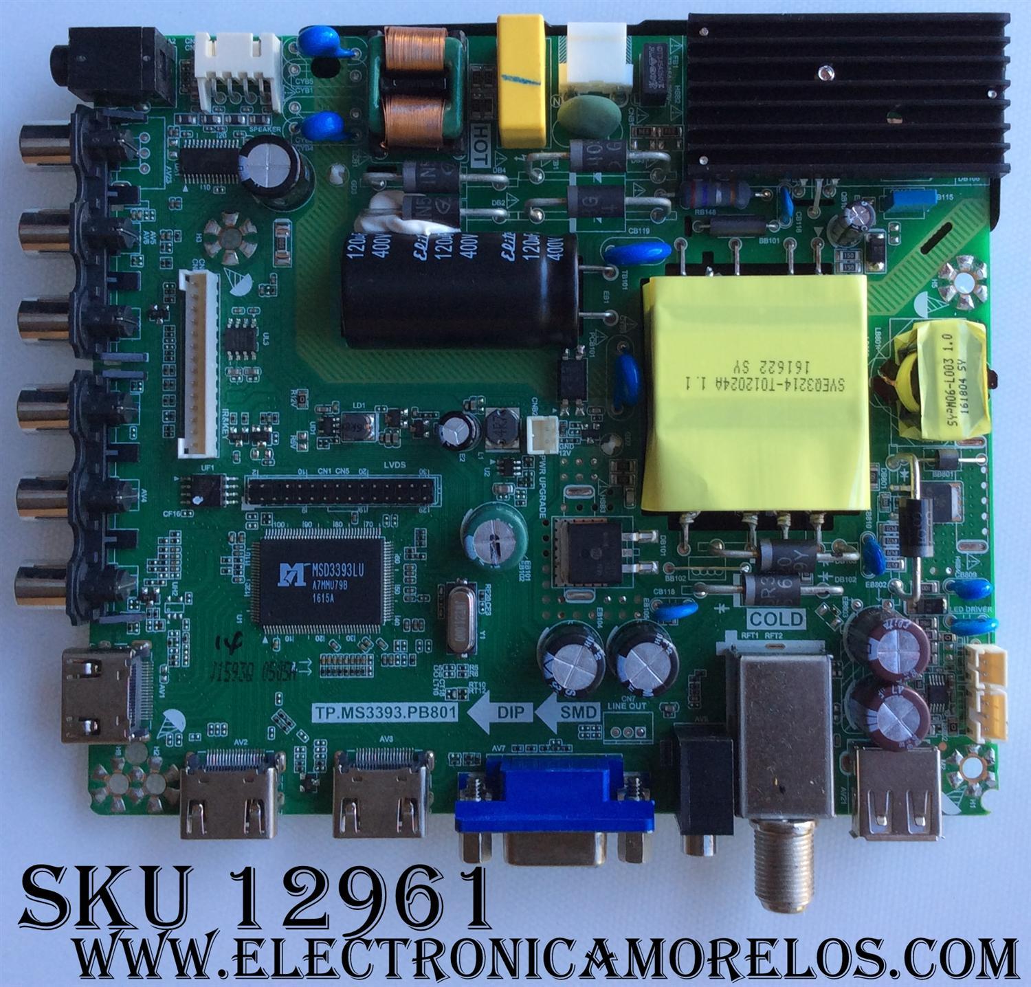 MAIN / KC K16041593 / TP.MS3393.PB801 / MODELO KC40V1 / PANEL LSC400HN05-W	