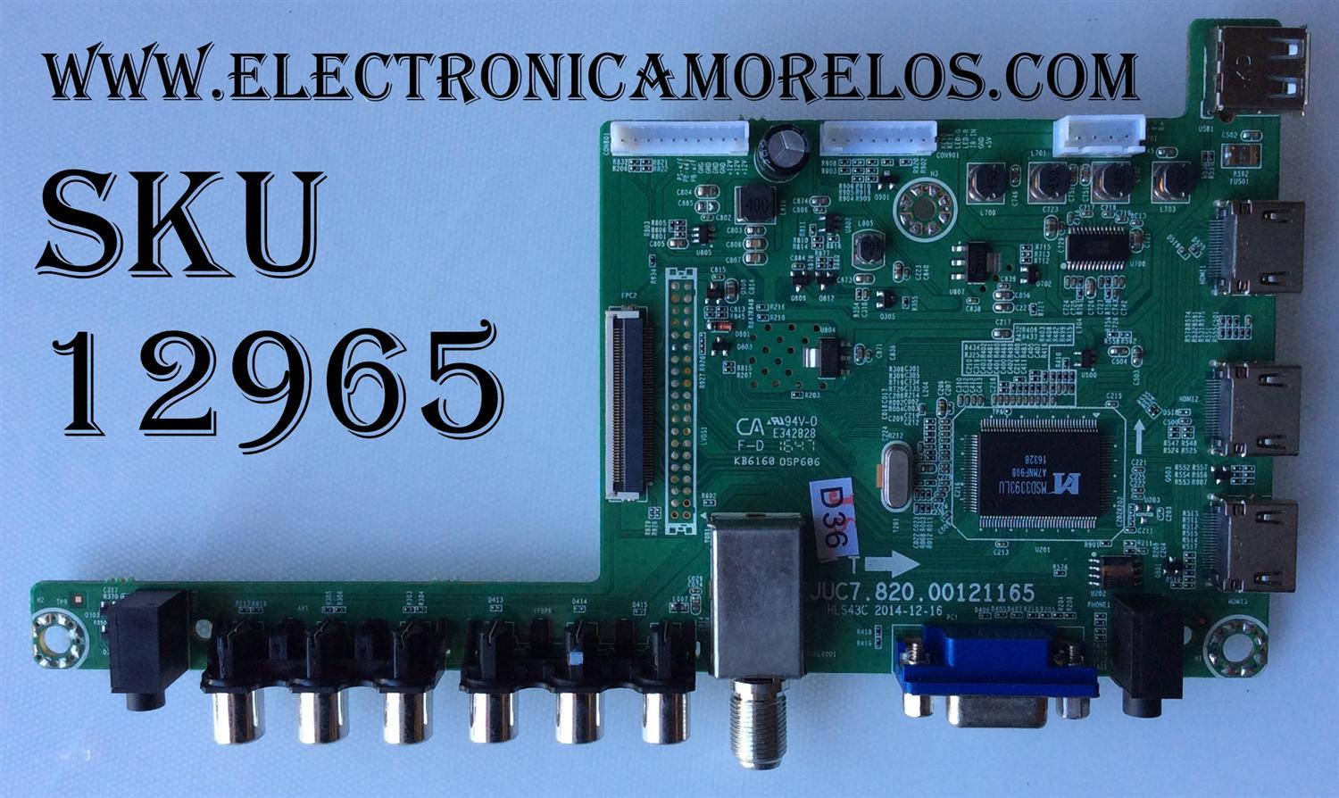 MAIN / HITACHI 999V6C / JUC7.820.00121165 / HLS43C / MODELO LE55A6R9A / PANEL C550F15-E6-H(G80)