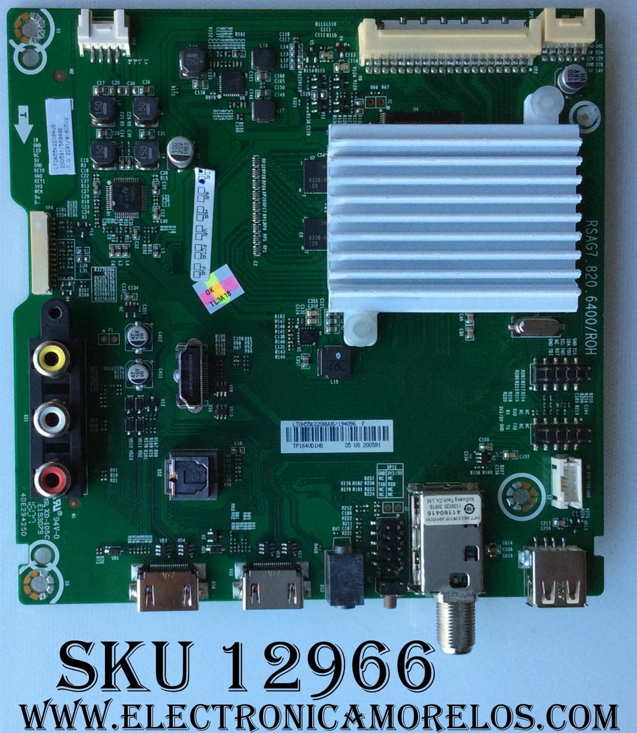 MAIN / HISENSE 194096 / LTDN55K2208WUS / 200591 / RSAG7.820.6400/ROH / MODELO 55" / PANEL HD550DF-B52(020)