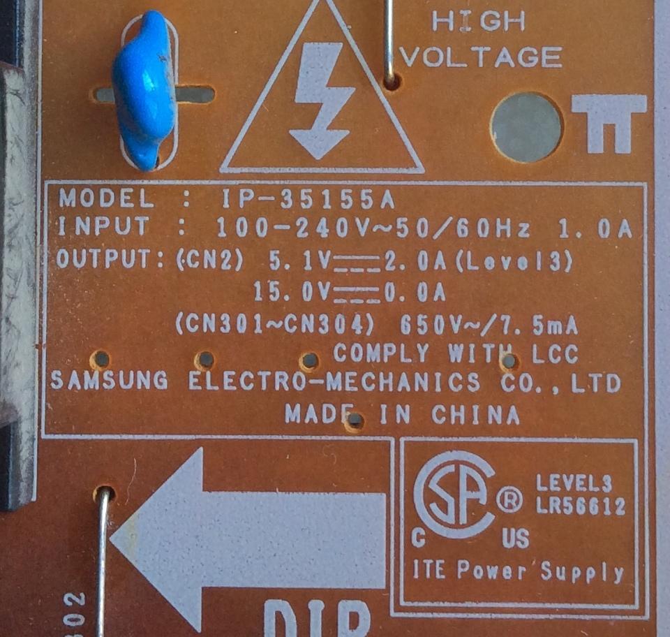 FUENTE DE PODER / SAMSUNG IP-35155A / GS2-V-0-1 - Imagen 2