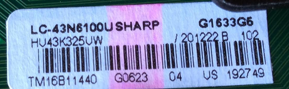 MAIN PARA TV HISENSE SMART TV / NUMERO DE PARTE 201222 / RSAG7.820.6591/ROH / HU43K325UW / 192749 / PANEL HD426DU-B51(010)\S1\XP\GM\ROH / DISPLAY T430QVN02.1 / MODELO LC-43N6100U - Imagen 2