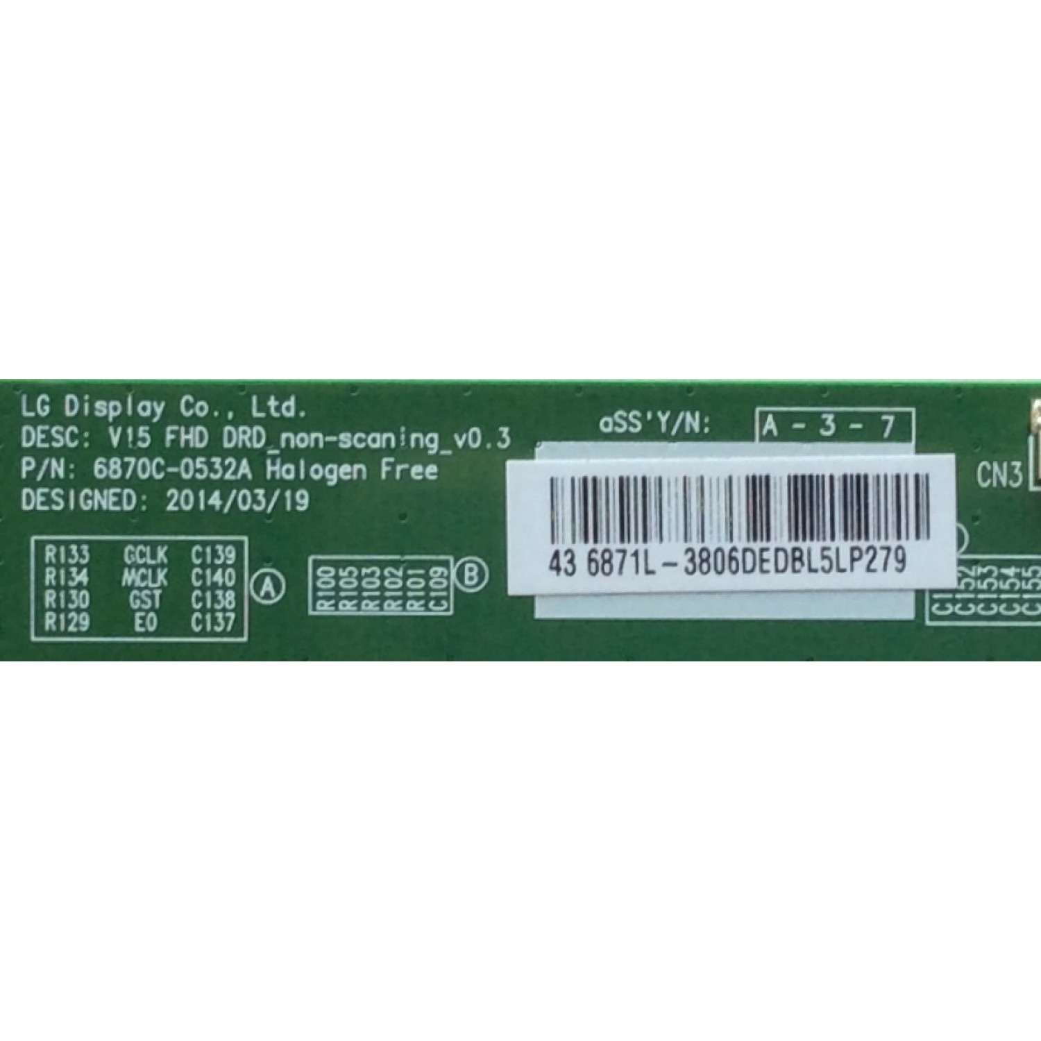 T-CON PARA TV LG / NUMERO DE PARTE 6871L-3806D / 6870C-0532A / 3806D / PANEL NC430DUE / DISPLAY LC430DUY (SH)(A3) / MODELOS 43LF5100-UA / 43LF5100-UF / 43LF5400-UB / 43LF5900-UB / 43LH5700-UD / 43LH5700-UD.BUSWLOR / MAS MODELOS EN DESCRIPCIÓN... - Imagen 2