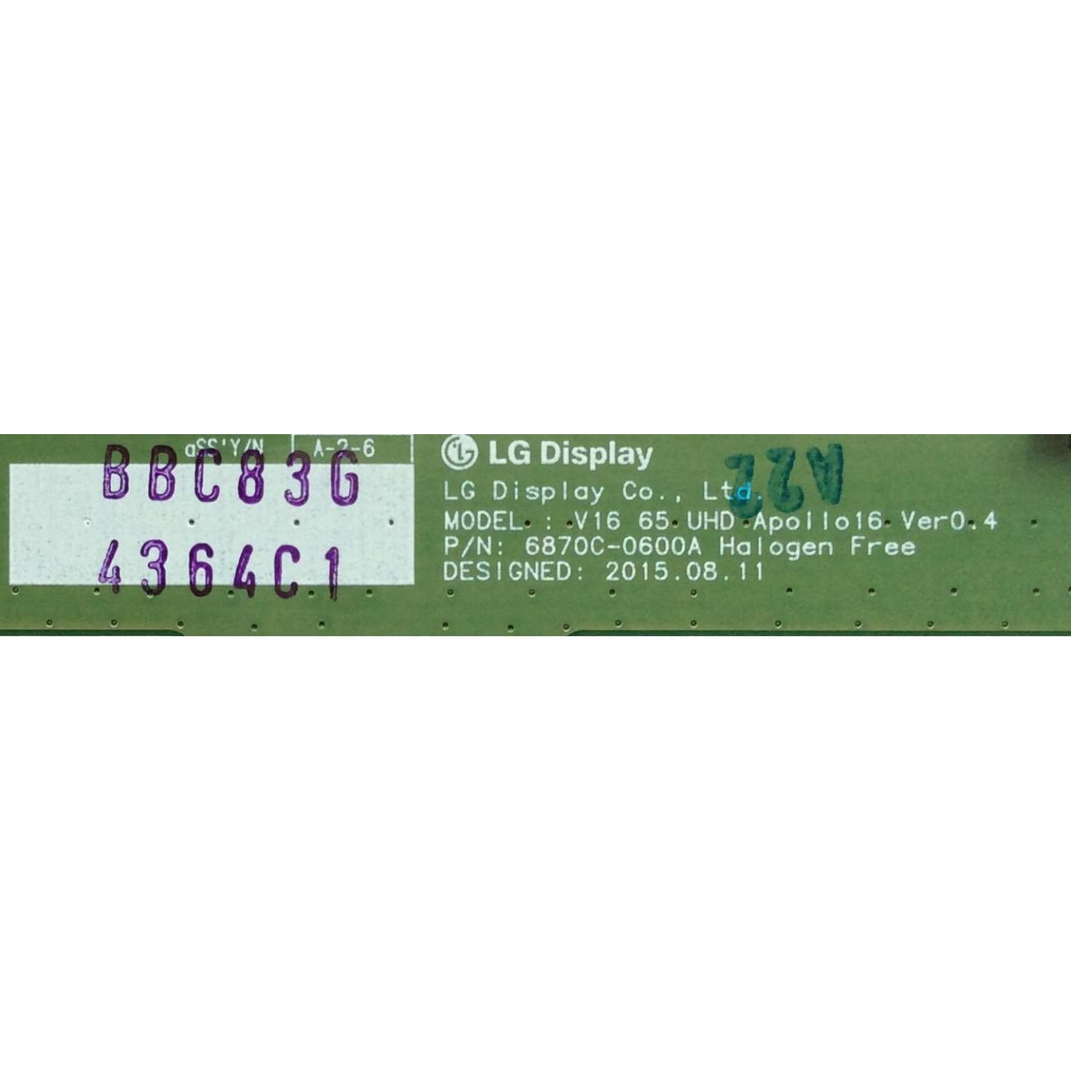 T-CON / LG 6871L-4364C / 6870C-0600A / 4364C / MODELO 65UH7650-UA.BUSWLJR / PANEL LC650EGE(FJ)(M1)	 - Imagen 2