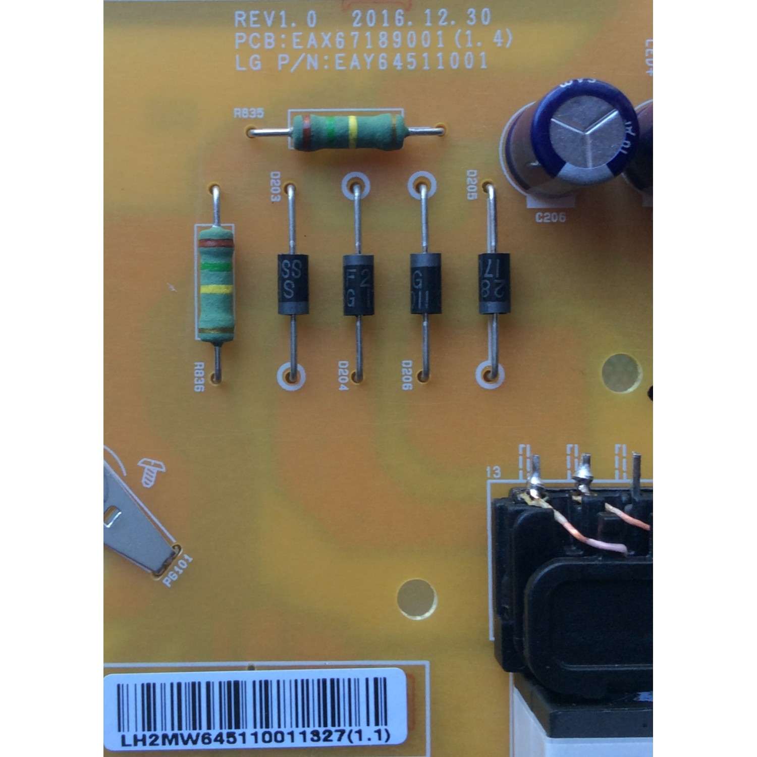 FUENTE DE PODER PARA TV LG / NUMERO DE PARTE EAY64511001 / EAX67189001 / PLDL-L607A / 3PCR01943B / LGP6560DJ-17U1 / MODELOS 60UJ6300-UA / 60UJ6300-UA.BUSYLOR / 60UJ6050-UA / 60UJ6050-UA.BUSYLOR / 65UJ6300-UA / 65UJ6300-UA.AUSYLOR / 65UJ6300-UA.BUSYLOR - Imagen 2