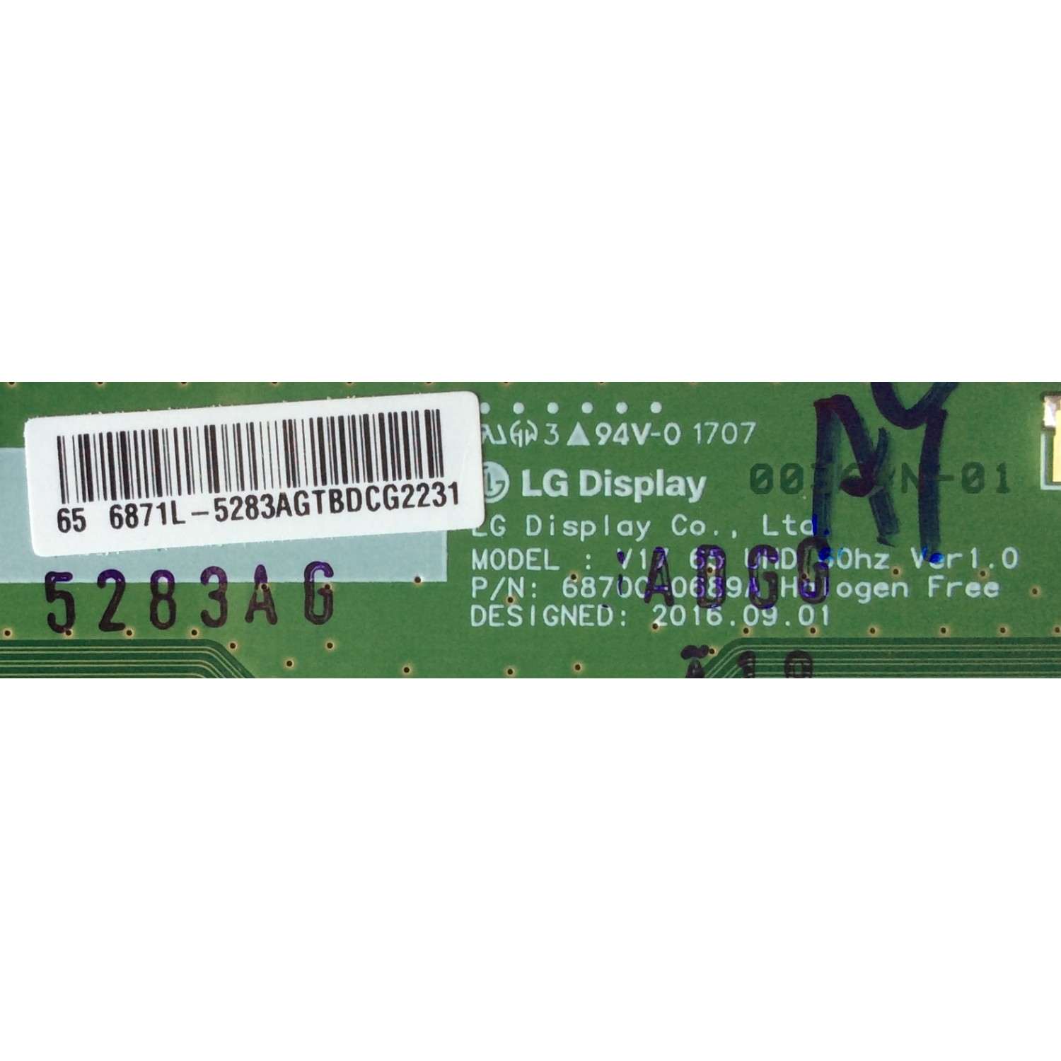 T-CON PARA TV LG / NUMERO DE PARTE 6871L-5283A / 6870C-0689A / SUSTITUTAS 4956B / 5043C / 5180B / 5043B / 5070A / PANEL RDL650WY / NC650DGE AAFX7 / LC650EGY (SK)(A5) / MODELOS 65UJ6200-UA / 65UJ6200-UA.BUSYLJR / 65UJ6300-UA / 65UJ6300-UA.BUSYLOR - Imagen 2