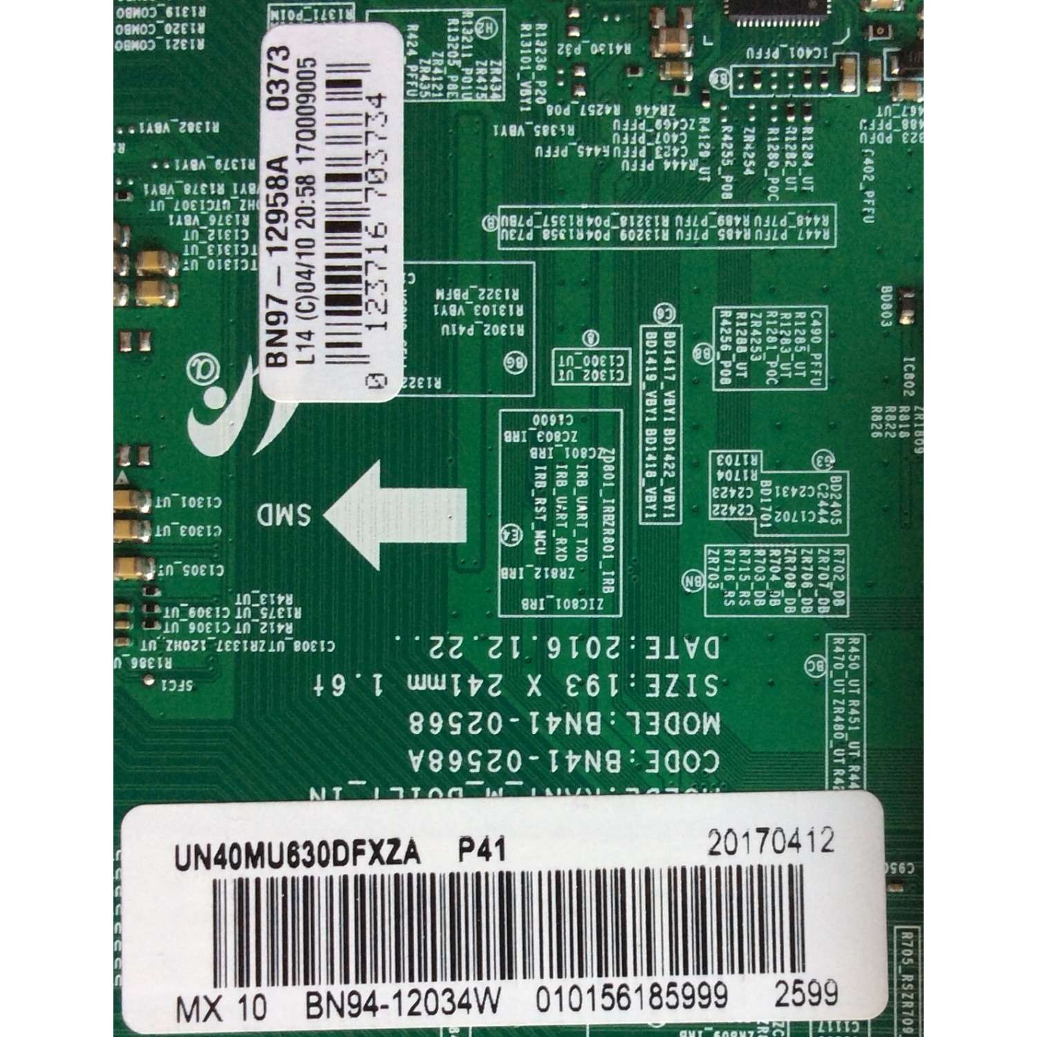 MAIN / SAMSUNG BN94-12034W / BN41-02568A / BN97-12958A / PANEL CY-GK040HGLV4H / MODELO UN40MU630DFXZA FA01 - Imagen 2