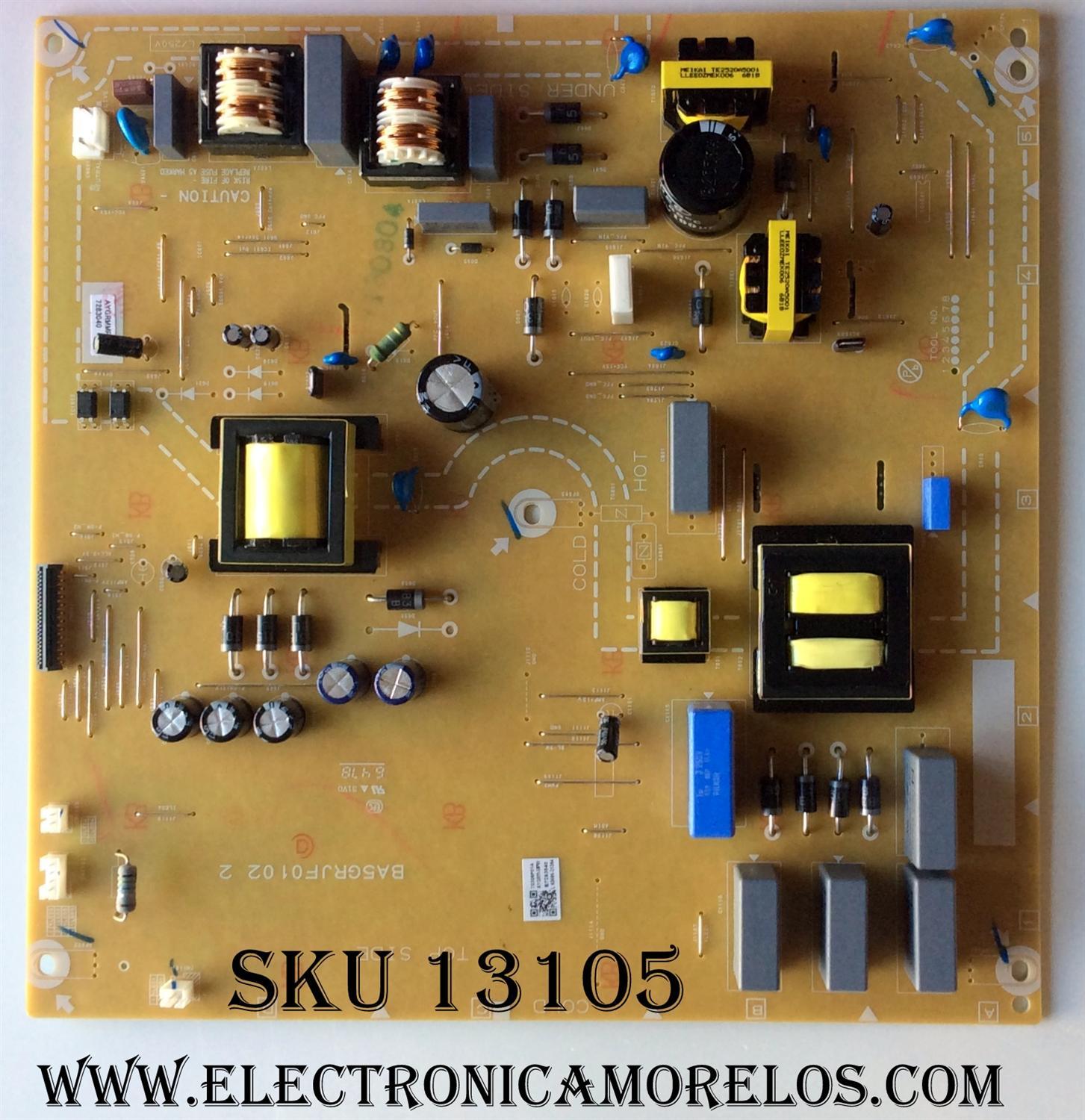 FUENTE DE PODER / SANYO AYGRMMPW / AYGRM-MPW / BA5GRJF0102 2 / MODELO FW55D25FB DS9A	