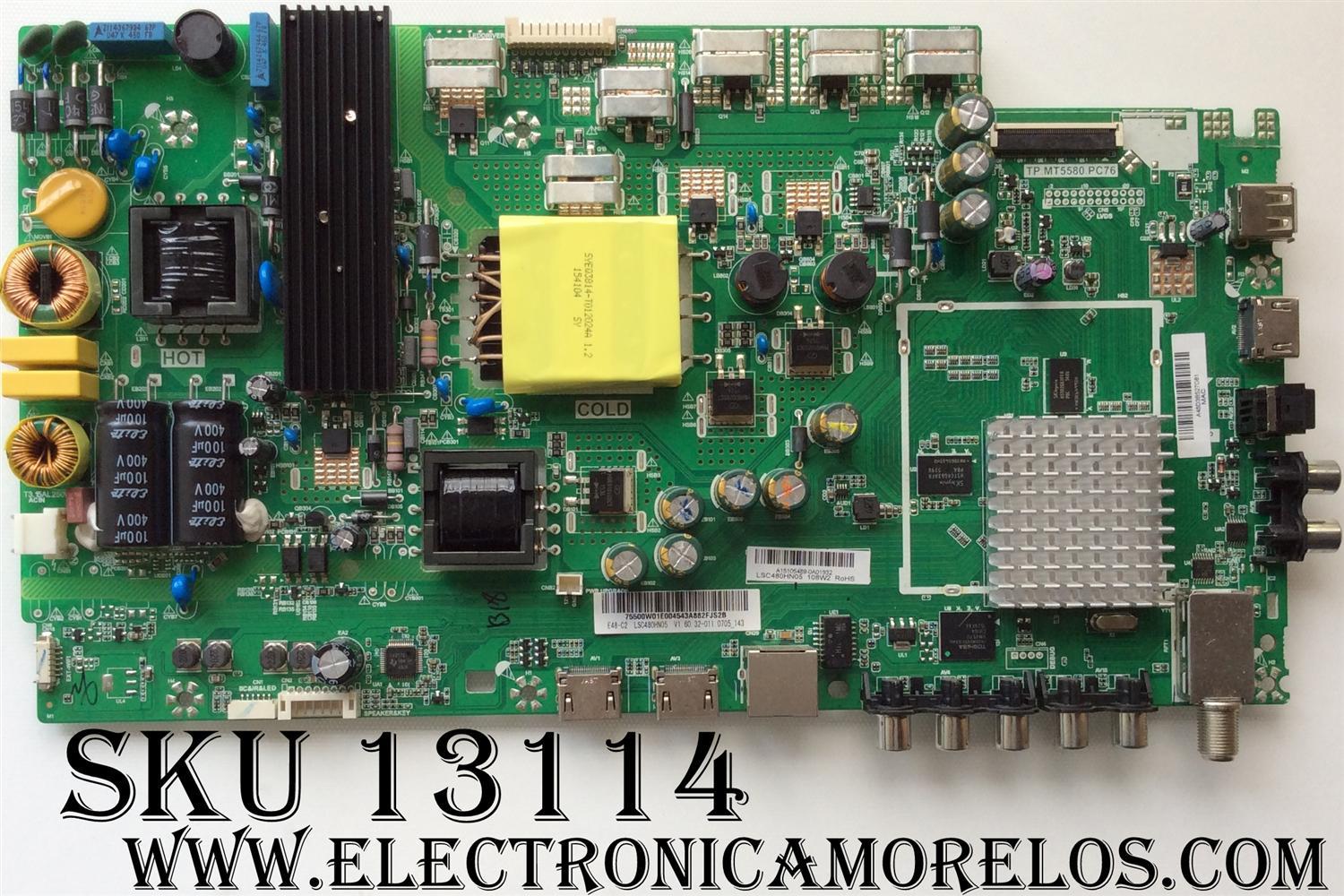 MAIN / FUENTE / VIZIO 791.00W10.E004 / A15105489 / 75500W01E004 / TP.MT5580.PC76 / MODELO E48-D0 LAUSTWES / PANEL LSC480HN05	