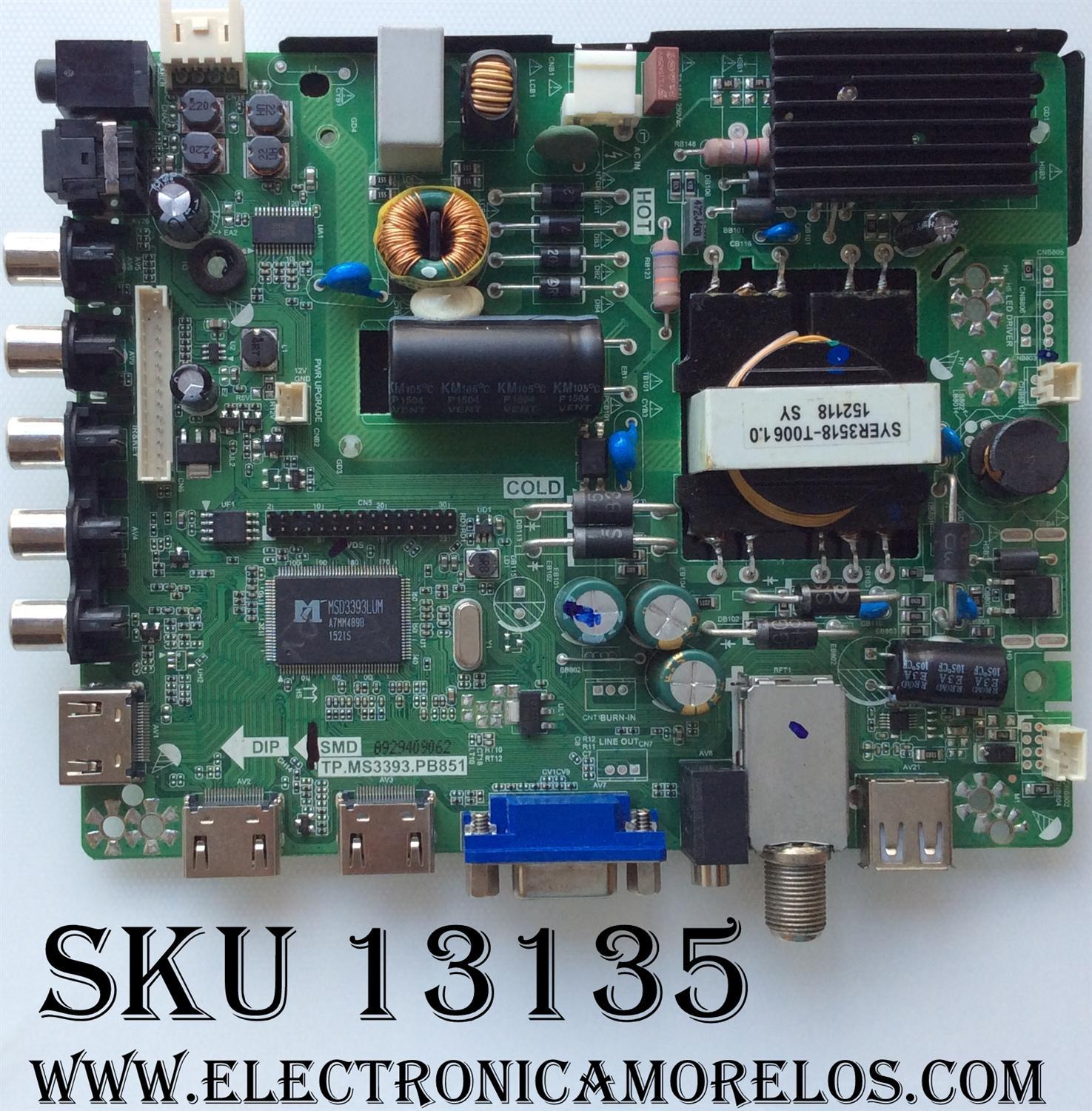 MAIN / FUENTE / ELEMENT 34014047 / H15061179 / TP.MS3393.PB851 / MODELO ELEFW328 / PANEL V320BJ7-PE1