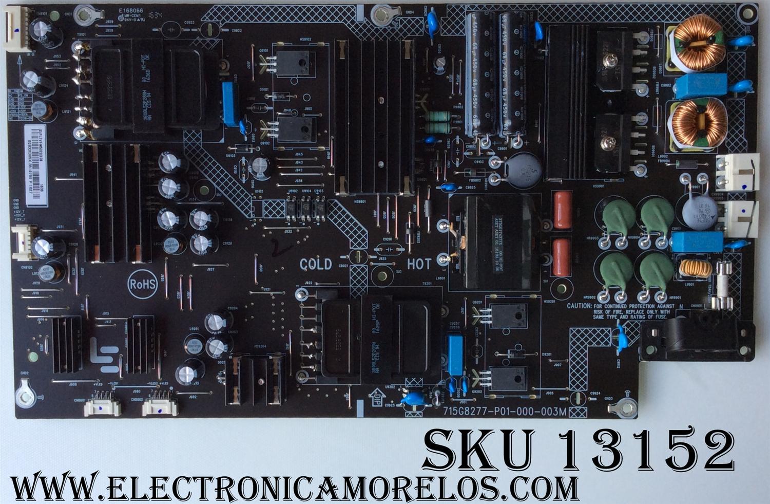 FUENTE DE PODER / LeEco 4k PLTVFW502XXE8 / 715G8277-P01-000-003M / MODELO Super4 x55  code:L554UCNN / PANEL TPT550U1-QVN05.U REV:S000M