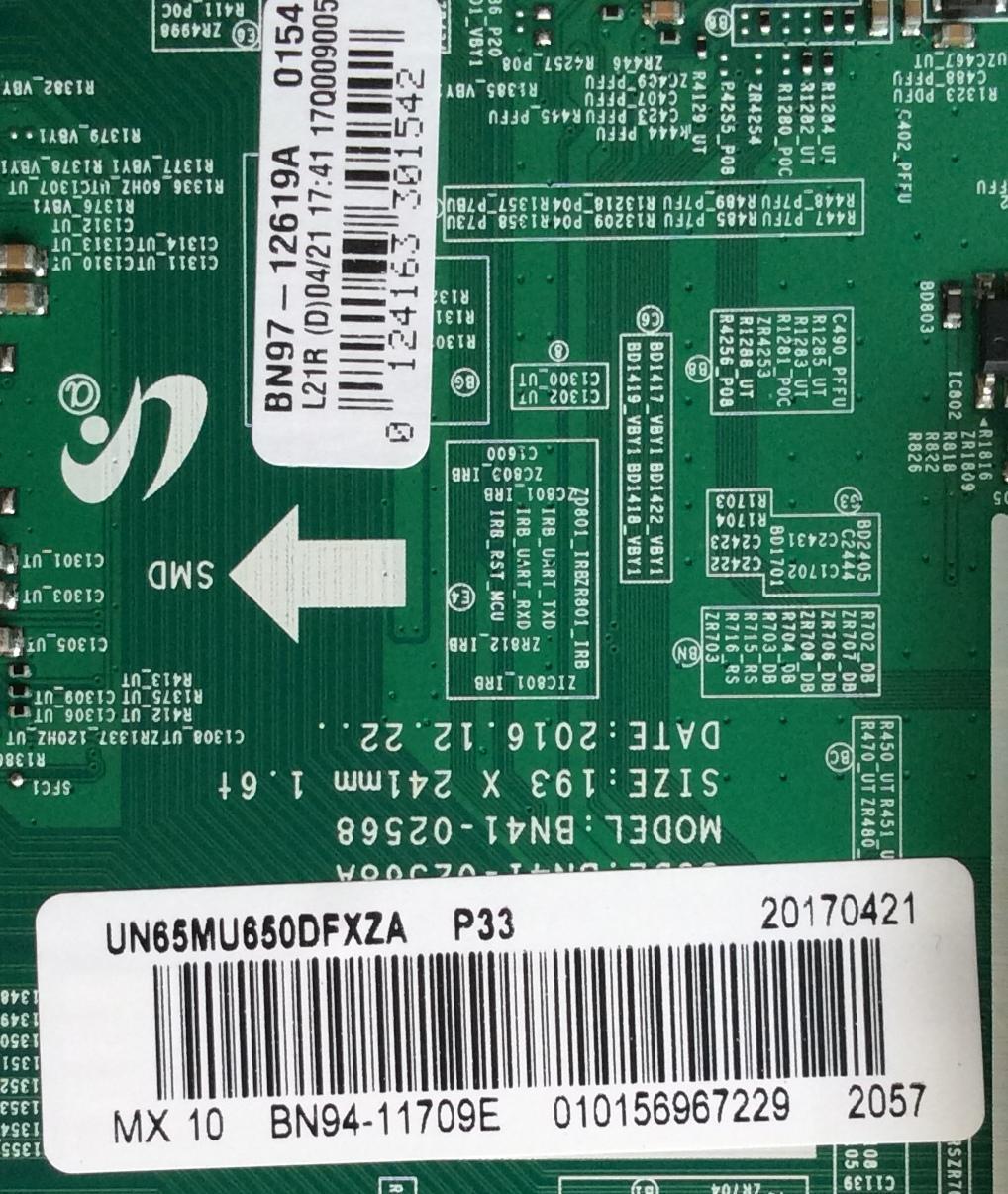 MAIN / SAMSUNG BN94-11709E / BN41-02568A / BN97-12619A / PANEL CY-WK065HGLV2H / MODELO UN65MU650DFXZA FA01 - Imagen 2