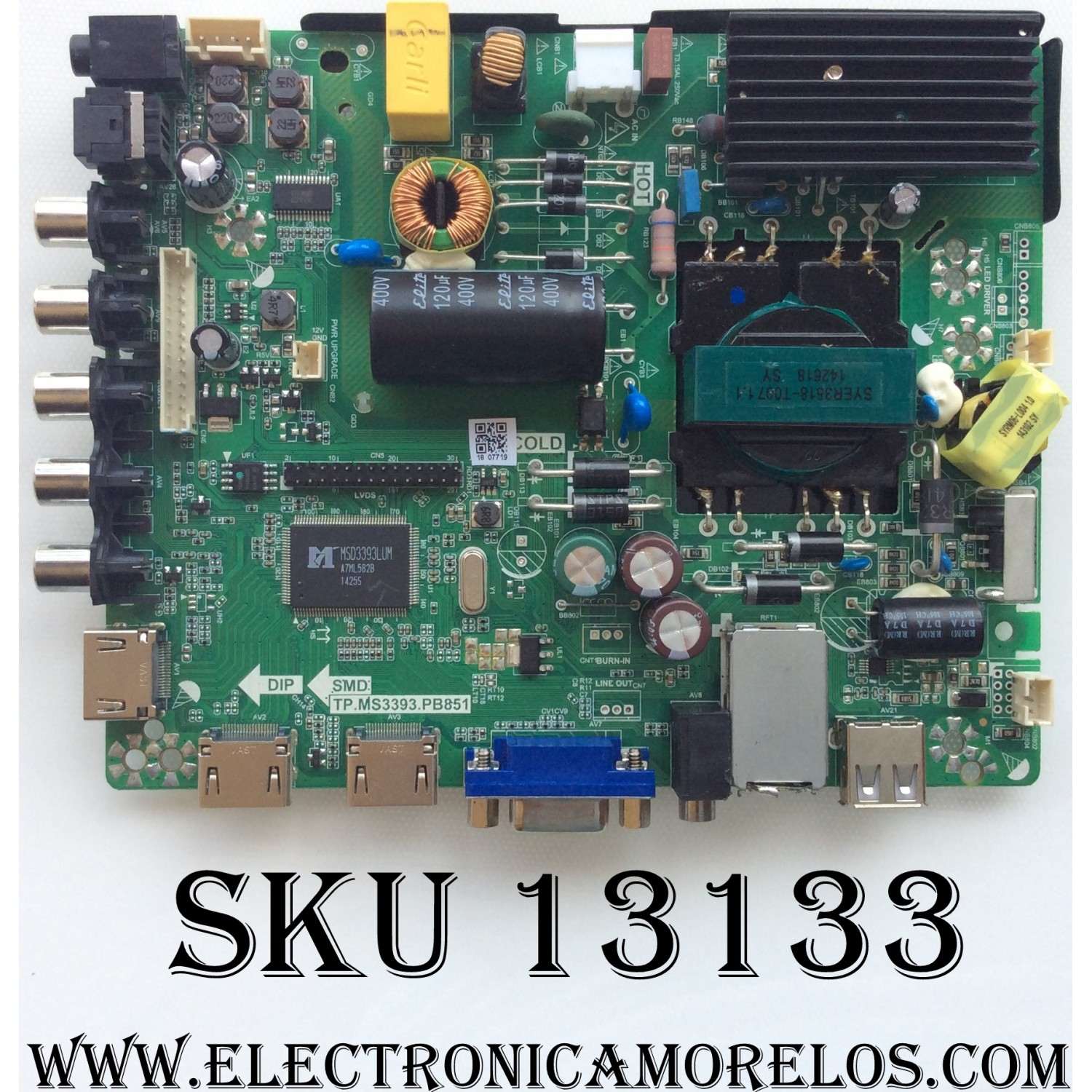 MAIN / FUENTE / ELEMENT 34012403 / TP.MS3393.PB851 / N14080119 / MODELO ELEFW408 H1401 / PANEL V400HJ6-PE1