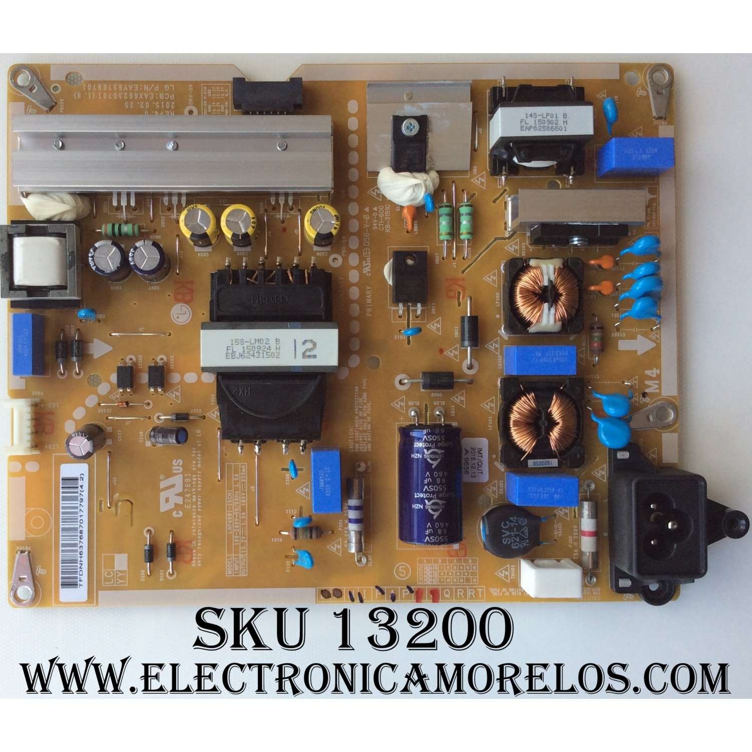 FUENTE DE PODER / LG 63768701 / EAY63768701 / EAX66230701 (1.8) / MODELOS 49UF7600-UJ / 49UF6700-UC /  49LX310C-UA BUSYLJM / 49LF5400-UB BUSYLJM / 49LF5900-UB.DWMYLJM         