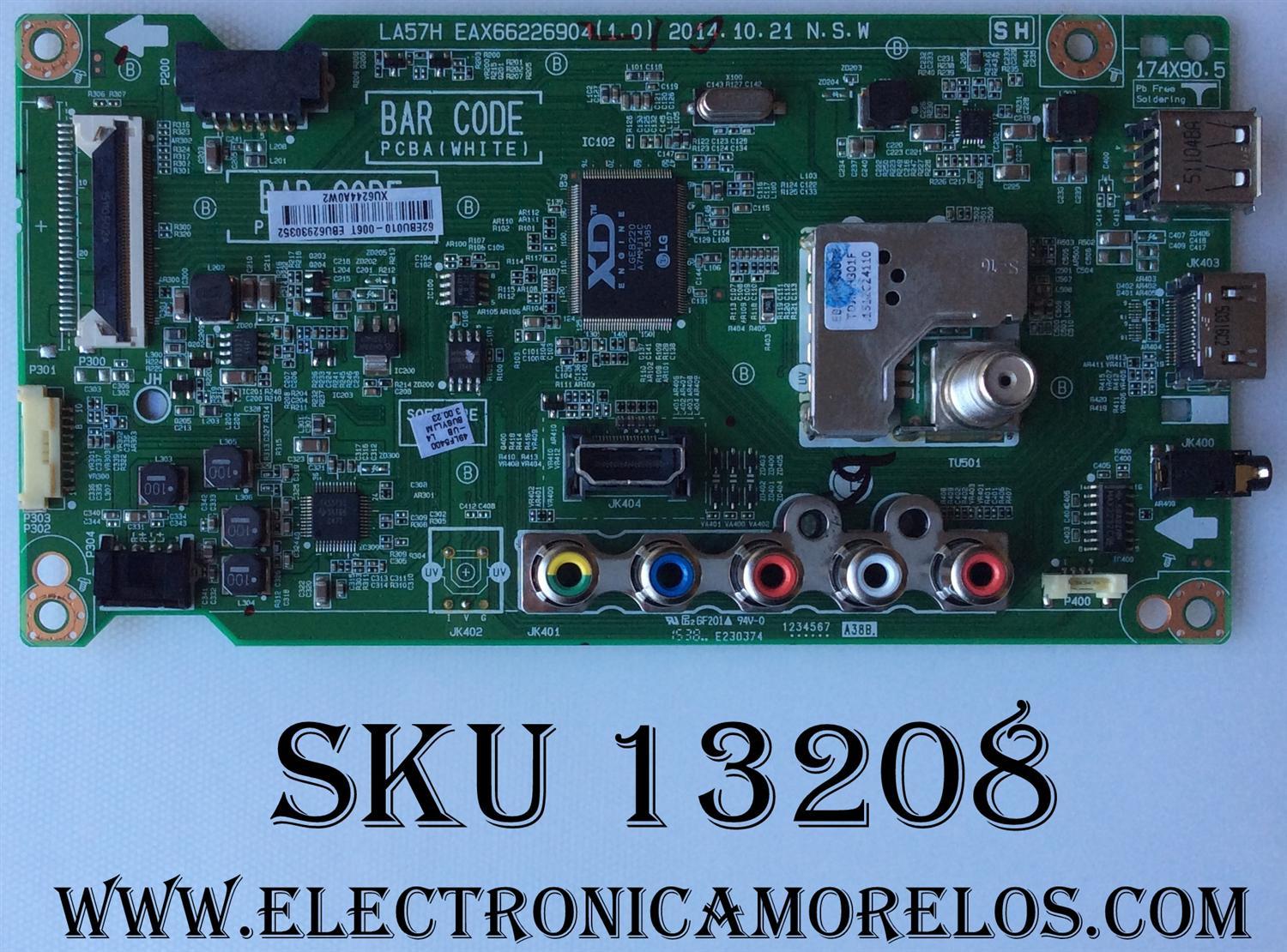MAIN / LG EBU62930352 / EAX66226904 (1.0)  / 62EBU010-006T / MODELO 49LF5400-UB BUSYLJM / PANEL HC490EUN-SLES2-2112	