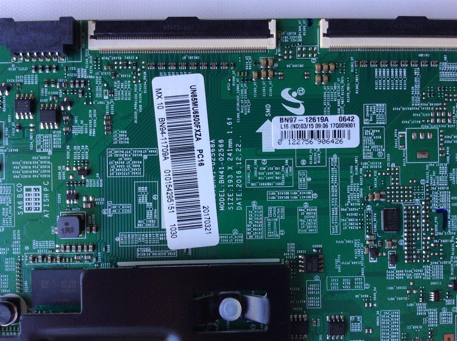 MAIN PARA TV SAMSUNG / NUMERO DE PARTE BN94-11709A / BN41-02568A / BN97-13619A / BN9411709A / PARTE SUSTITUTA	BN94-12428A / PANEL CY-WK065HGLV1H / MODELOS UN65MU6500 / UN65MU6500FXZC / UN65MU6500FXZA FA01 - Imagen 2