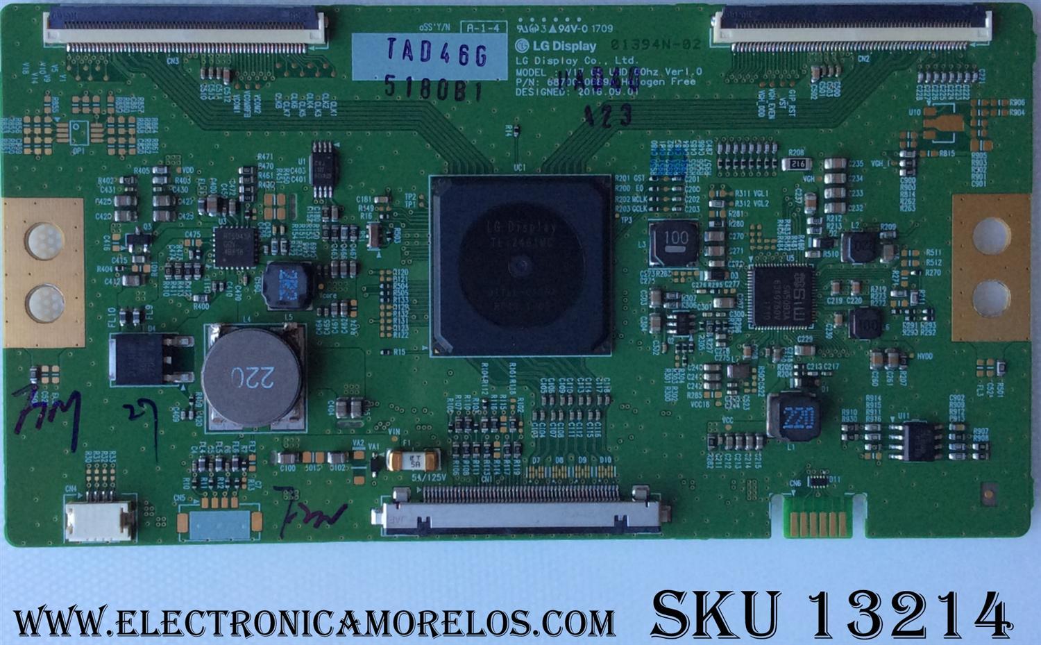 T-CON / LG 5180B / 6871C-5180B / 6870C-0689A / MODELO 65UJ6540-UB.BUSYLJR / PANEL LC650EGE (FK) (M3)	