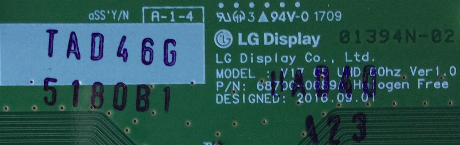 T-CON / LG 5180B / 6871C-5180B / 6870C-0689A / MODELO 65UJ6540-UB.BUSYLJR / PANEL LC650EGE (FK) (M3)	 - Imagen 2