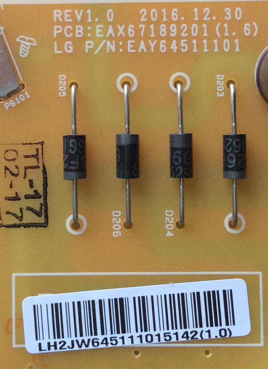 FUENTE DE PODER PARA TV LG ORIGINAL / NUMERO DE PARTE EAY64511101 / EAX67189201(1.6) / LGP49DJ-17U1 / 64511101 / EAX67189201 / DISPLAY HV490QUB-N8F / MODELOS 49UK6090PUA / 49UK6200PUA / 49UK6250PUB / 49UJ6300-UA / 49UJ6300-US / 49UM6900PUA / 49UM6950DUB / 49UJ6350-UC - Imagen 2