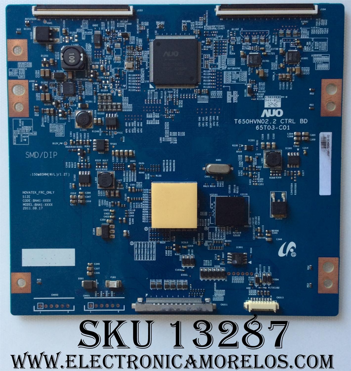T-CON / SAMSUNG BN96-22427A / 55.65T03.C05 / 55T02-C06 / T650HVN02.2 / MODELO UN55EH6050FXZA AH03 / PANEL T550HVN01.6	