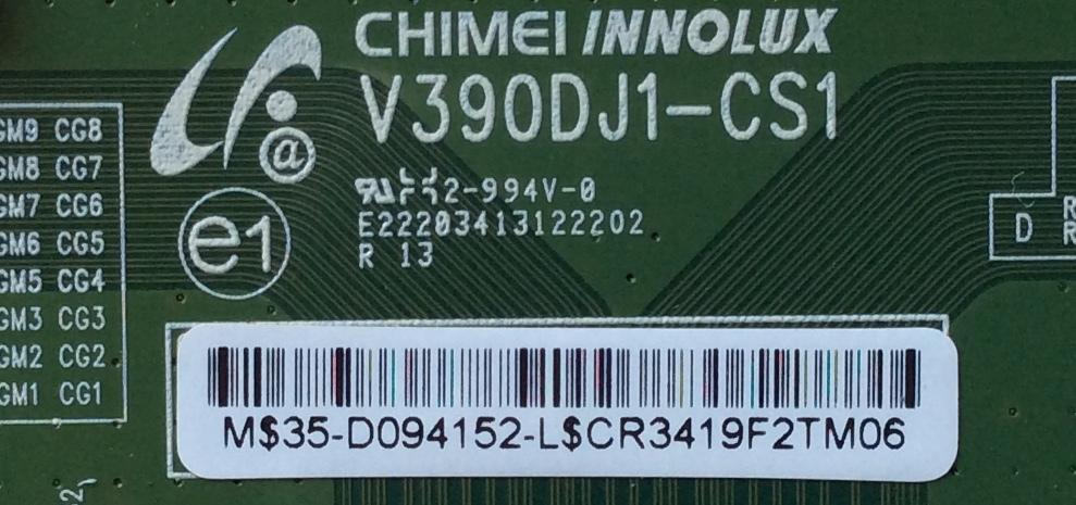 T-CON / RCA 35-D094152 / V390DJ1-CS1 / MODELO LED42C45RQ	 - Imagen 2