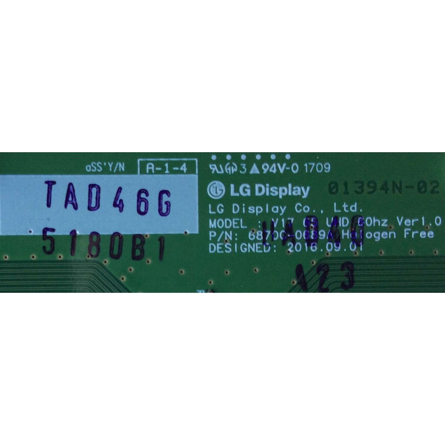 T-CON / LG 5180B / 6871C-5180B / 6870C-0689A / MODELO 65UJ6540-UB.BUSYLJR / PANEL LC650EGE (FK) (M3)	 - Imagen 2