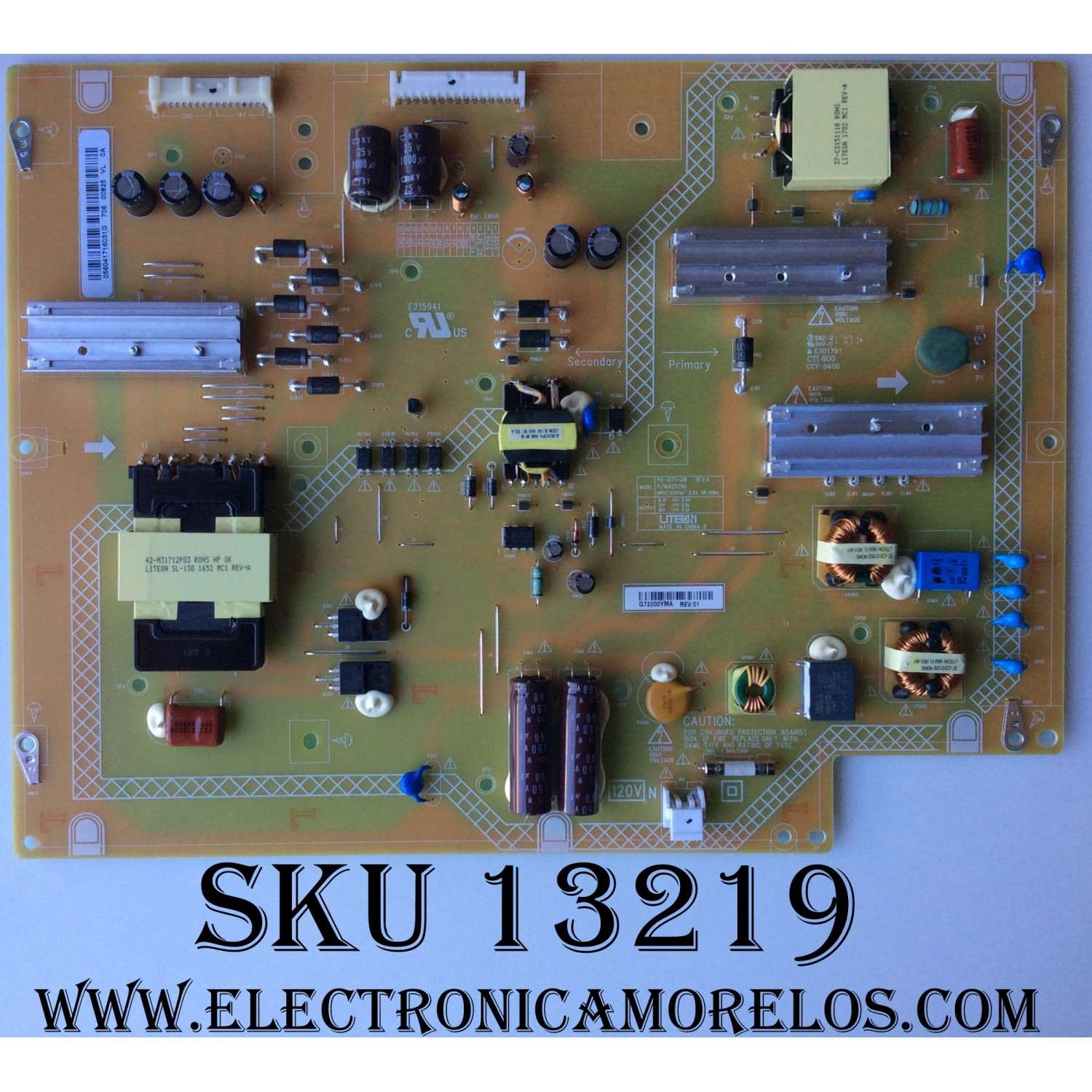 FUENTE DE PODER PARA TV VIZIO / NUMERO DE PARTE 056041716031G / 056.04171.6031G / 056.041716.031G / PB-3171-2W / PB-3171-2W REV:A / 825766 / 825768 / CTI600 / CCP3400 / MODELOS E55-E2 LWZQVIKT / E55-E2 LWZ2VIKT