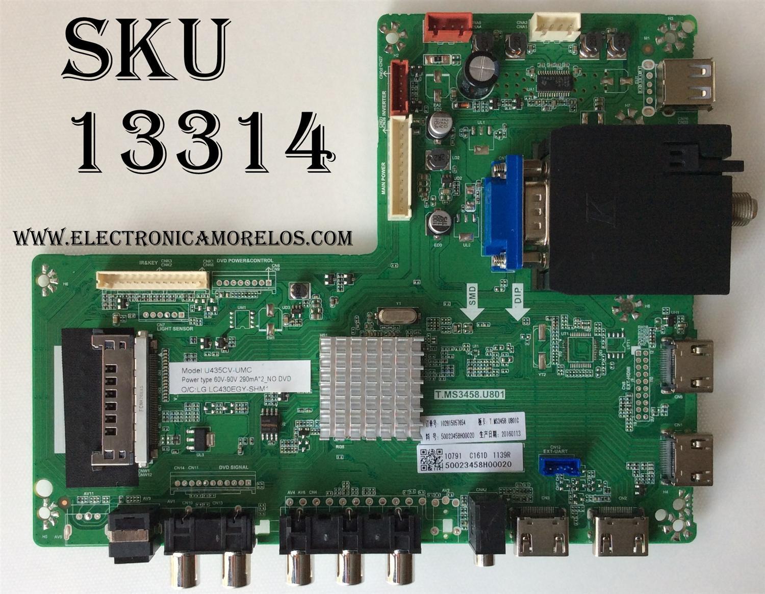 MAIN / SCEPTRE 50023458H00020 / T.MS3458.U801 / 102815046826 / MODELO U435CV-UMC / PANEL LC430EGY(SH)(M1)	