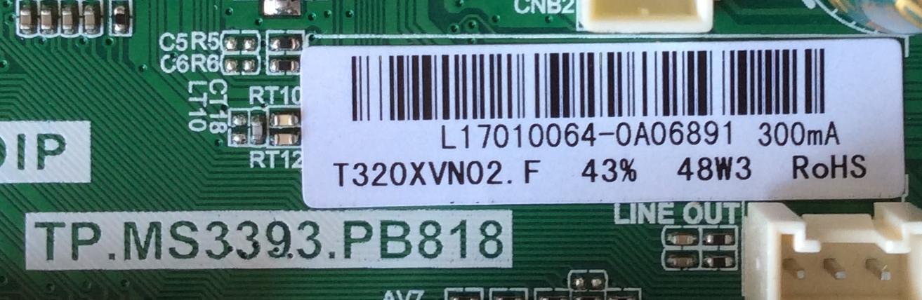 MAIN / ELEMENT L17010064 / TP.MS3393.PB818 / E17005-SY / 890-M00-03N61 / T320XVN02.F	 - Imagen 2