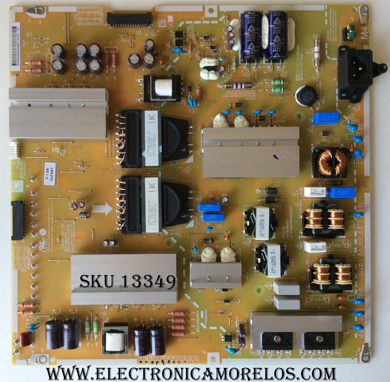 FUENTE DE PODER / LG EAY64029601 / 64029601 / LGP50N-15UL12 / MODELO 50UF8300-UA.BUSJLJR	