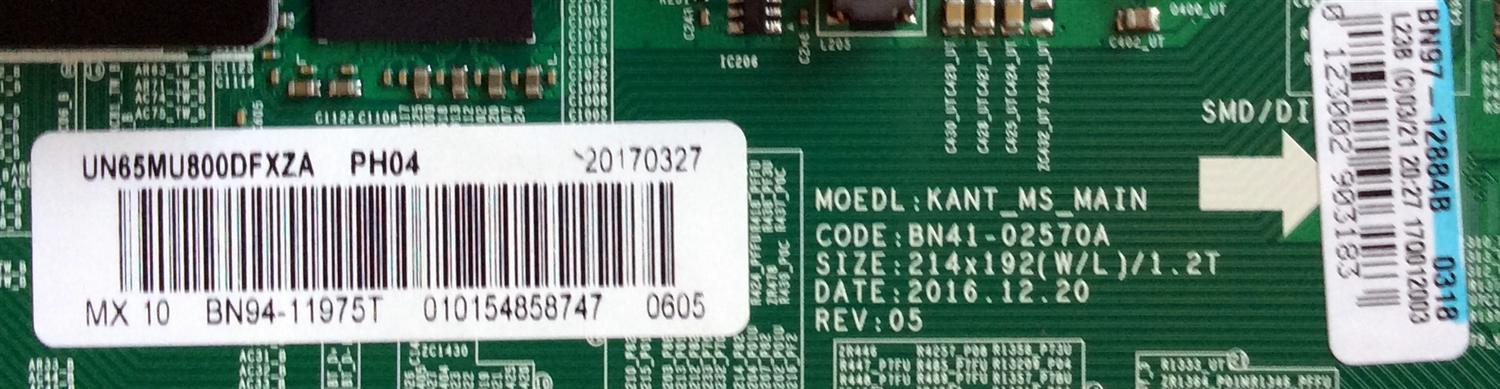 MAIN / SAMSUNG BN94-11975T / BN41-02570A / BN97-12884B / MODELOS UN65MU800DFXZA / UN65MU800DFXZA PH04 - Imagen 2