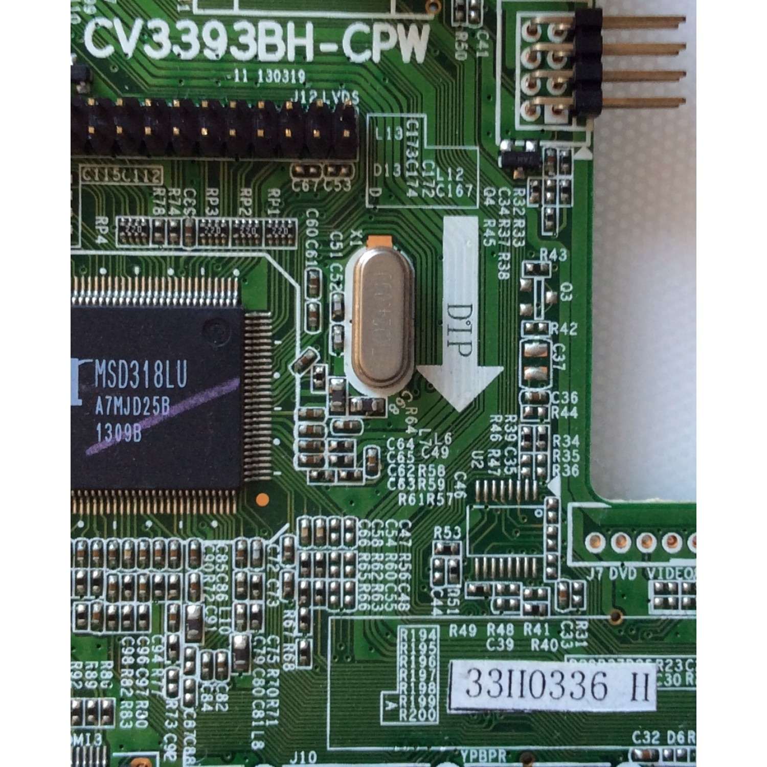 MAIN / ELEMENT 33H0336 / CV3393BH-CPW / 33H0336 H / PANEL`S LK400D3HA3K / D400D3-HJ40-C0X / MODELO ELEFT406 C1300 - Imagen 2