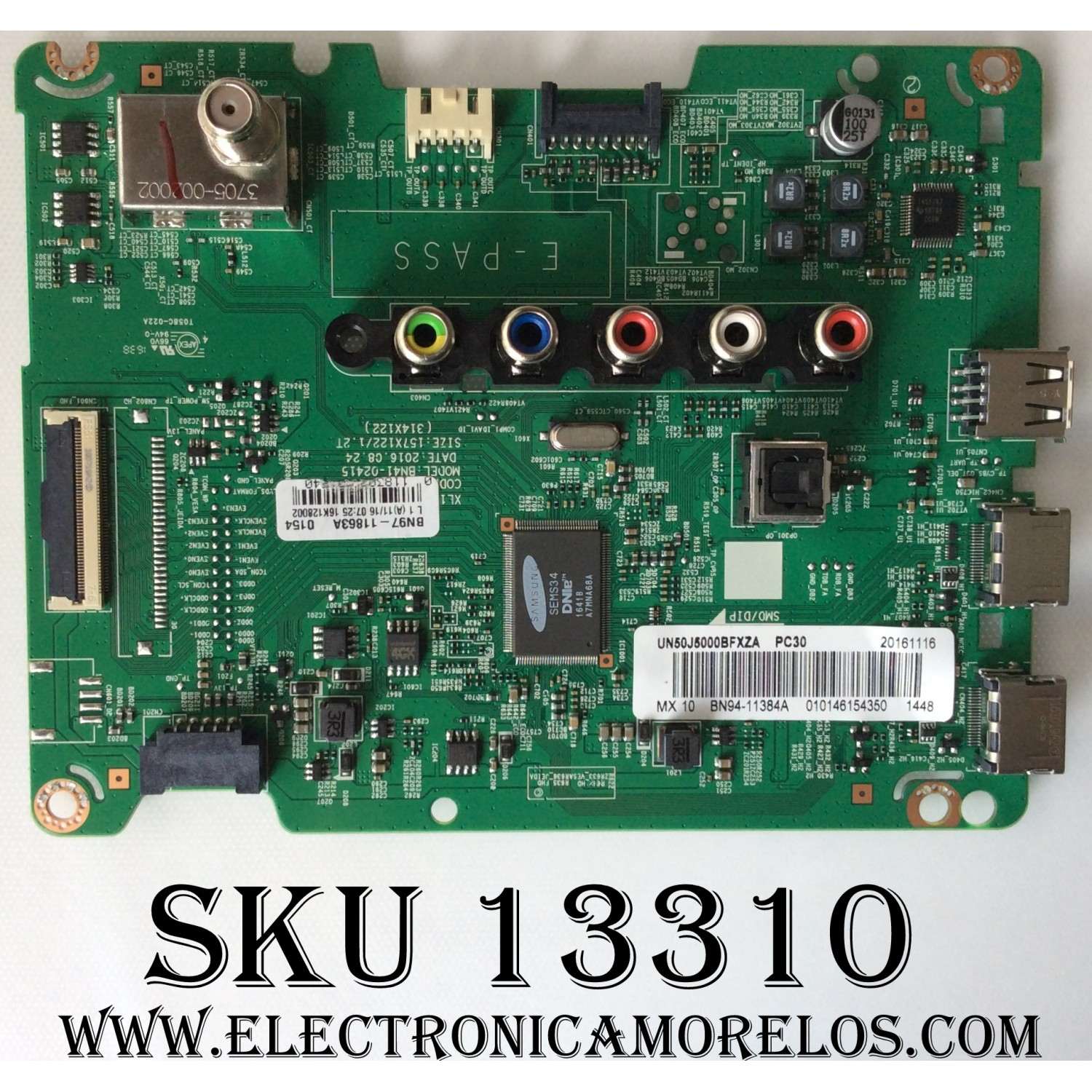 MAIN PARA TV SAMSUNG / NUMERO DE PARTE BN94-11384A / BN41-02415C / BN97-11863A / BN9411384A / PARTE SUSTITUTA BN94-12172A / PANEL CY-JJ050BGNV2H / MODELO UN50J5000 / UN50J5000BFXZA DA01