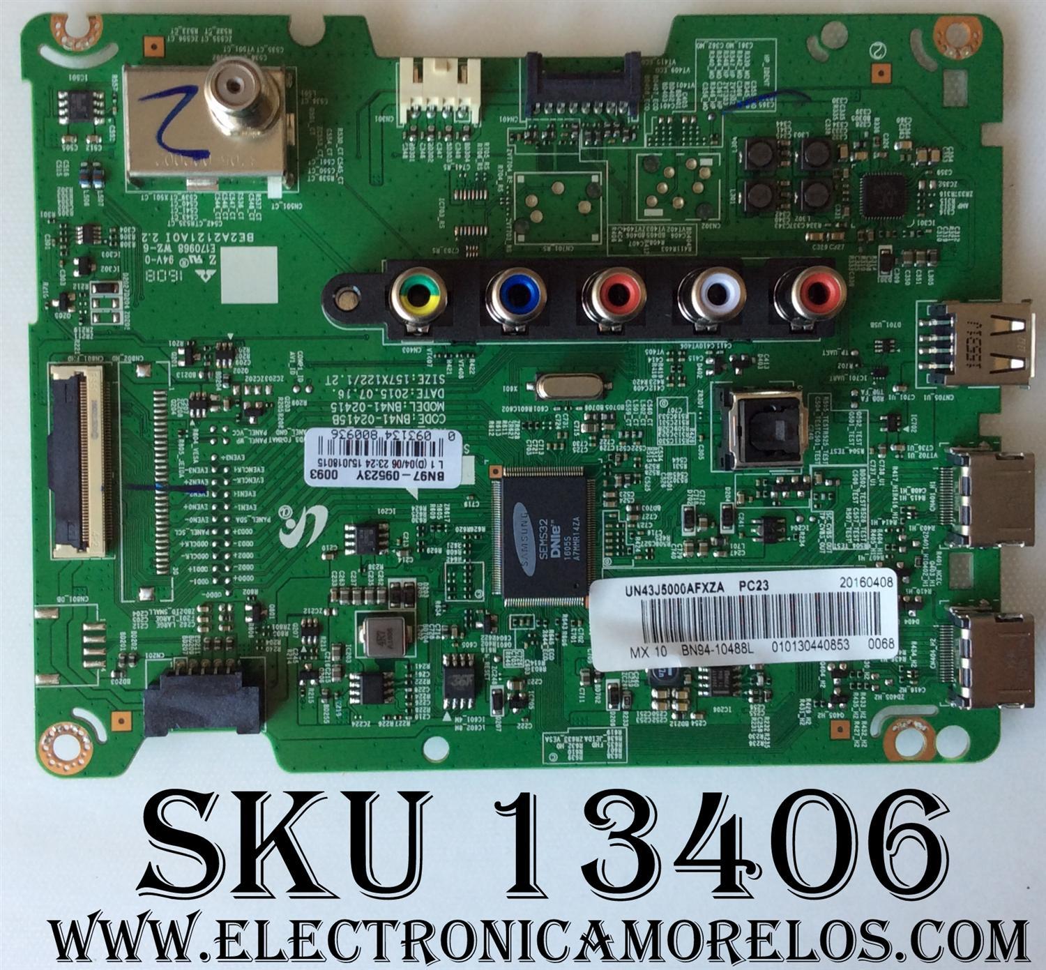 MAIN/ SAMSUNG BN94-10488L / BN97-09523Y / BN41-02415B / MODELO UN43J5000AFXZA  / PANEL CY-JJ043BGEV1H	