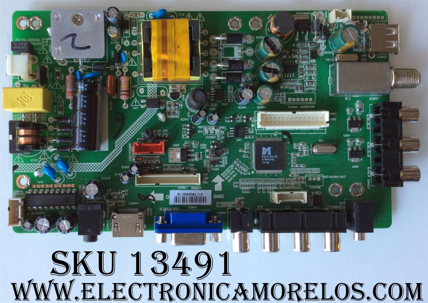 MAIN FUENTE (COMBO) PARA TV RCA / NUMERO DE PARTE 24GE01M3393LNA21-A2 / LG-RE01-150512-ZQ / LDD.M3393L.D / MODELO LED24C45RQD