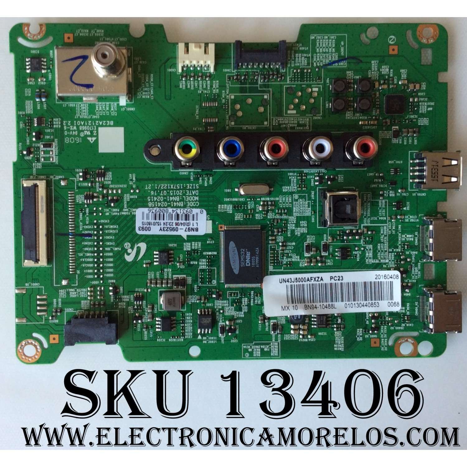MAIN/ SAMSUNG BN94-10488L / BN97-09523Y / BN41-02415B / MODELO UN43J5000AFXZA  / PANEL CY-JJ043BGEV1H	