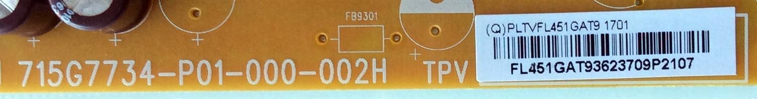 FUENTE DE PODER / VIZIO PLTVFL451GAT9 / (Q) PLTVFL451GAT9 / 715G7734-P01-000-002H / MODELO D32X-D1 LTBUUKJS - Imagen 2