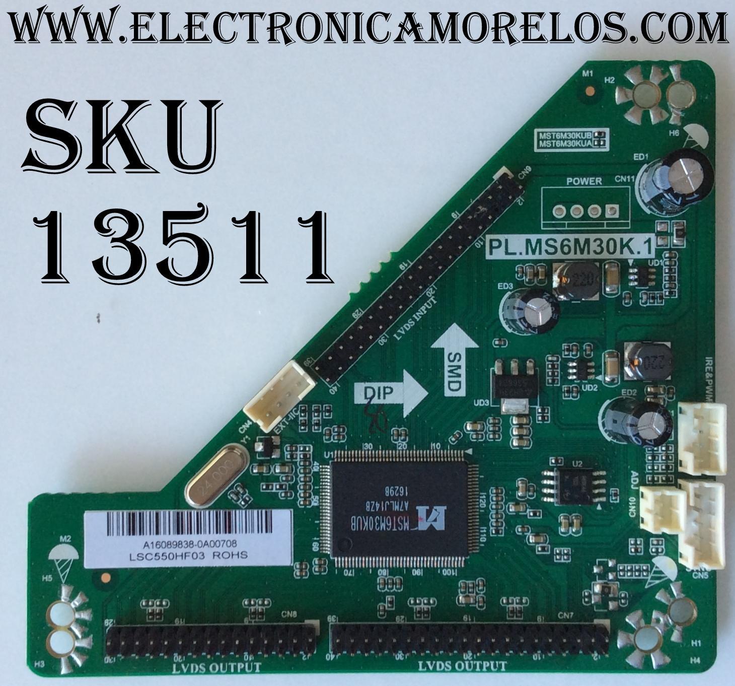 TARJETA INTERFAZ / VERA A16089838 / PL.MS6M30K.1 / LSC550HF03 / MODELO 55AER10 / PANEL 55KD6A	