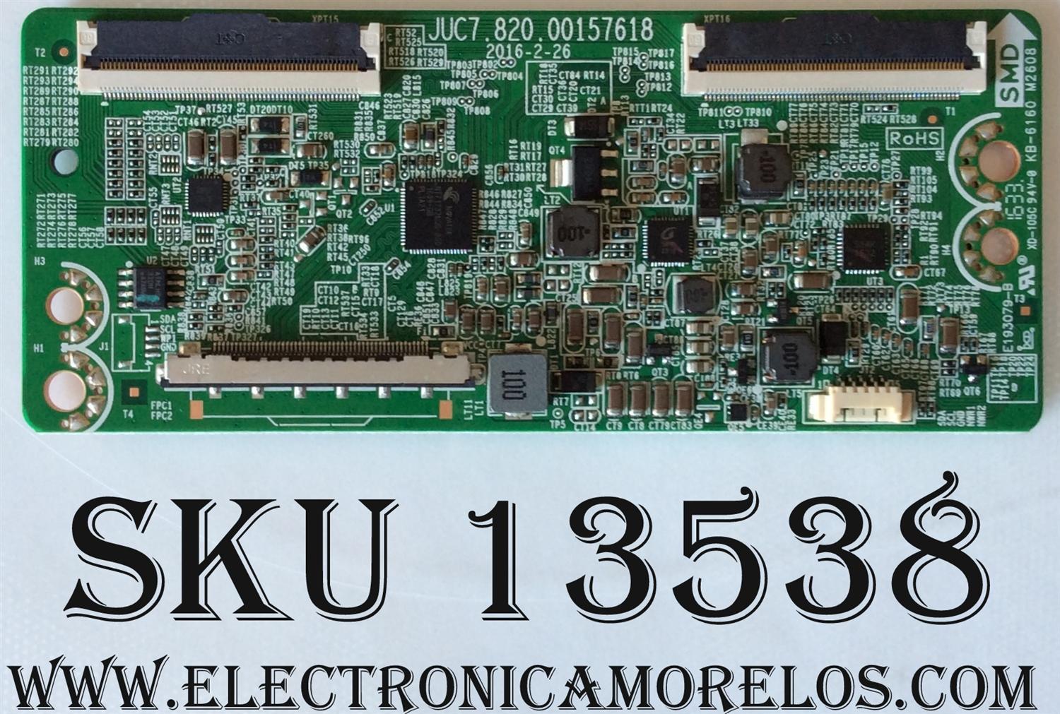 T-CON / HITACHI 999G6Q / JUC7.820.00157618 / MODELO 50R5	