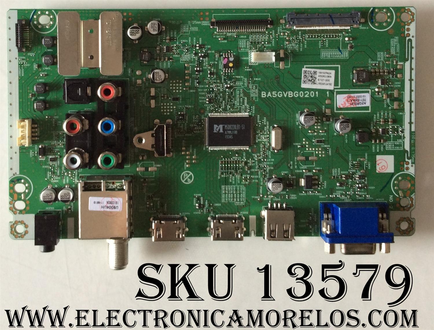 MAIN PARA TV SANYO / NUMERO DE PARTE A5GR0-MMA / BA5GVBG0201 1 / A5GR0UH / MODELO FW55D25F / PANEL U4DR3XH