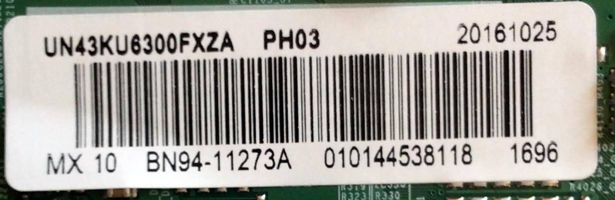 MAIN / SAMSUNG BN94-11273A / BN97-11557B / BN41-02528A / MODELO UN43KU6300FXZA BA02 / PANEL CY-GK043HGEV2H HW43	 - Imagen 2