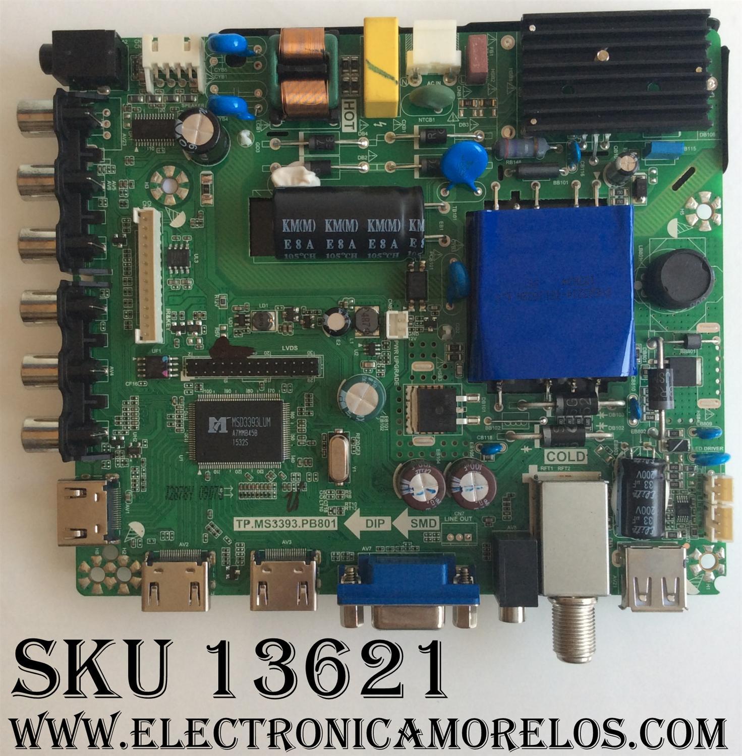 MAIN / RCA K15092878 / FAE0010345-A1 / TP.MS3393.PB801 / MODELO LED32G45RQ / PANEL T320HVN05.2	