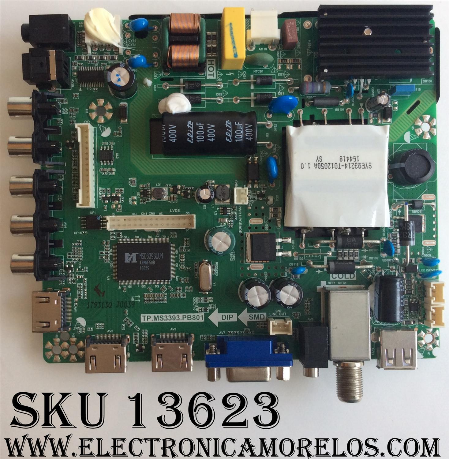 MAIN / FUENTE / (COMBO) / ELEMENT K17010039 / TP.MS3393.PB801 / E17014-SY / MODELO ELEFW3916 / PANEL LC390TA2A	