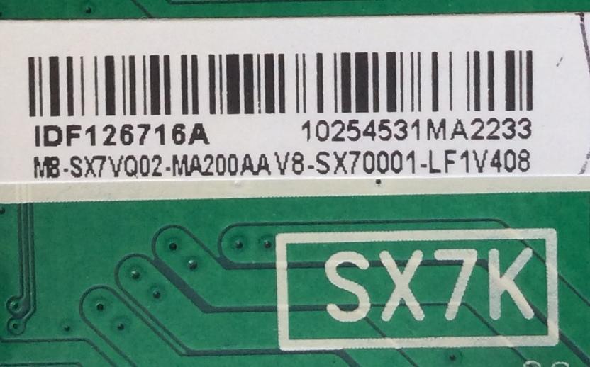 MAIN PARA TV HITACHI / NUMERO DE PARTE M8-SX7VQ02-MA200AA / 40-SX7KNA-MAG4HG / SX7K / IDF126716A / V8-SX70001-LF1V408 / MODELO 55R7 - Imagen 2