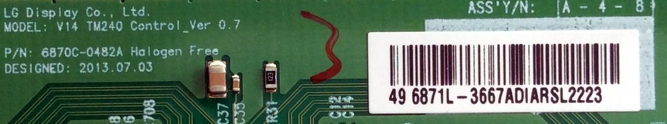 T-CON PARA TV / NUMERO DE PARTE 6871L-3667A / 6870C-0482A / 3667A / DISPLAY LC490DUK (SG)(E1) / MODELO M492I-B2 / M492I-B2 LWJJRAAQ - Imagen 2