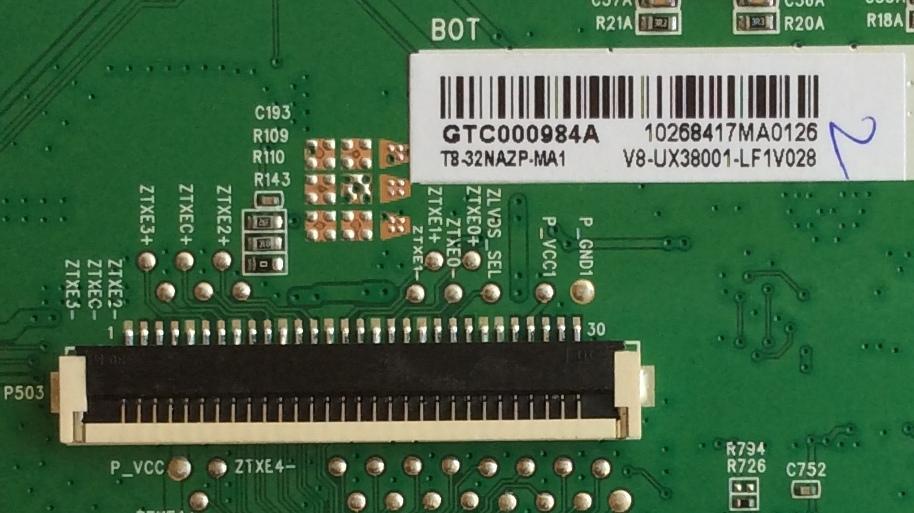 MAIN FUENTE PARA TV TCL T8-32NAZP-MA1 /  40-UX38M0-MAD2HG / T8-32NAZP-MA1 / GTC000984A / V8-UX38001-LF1V029 / V8-UX38001-LF1V030(B3) / MODELO 32S3750TSAA - Imagen 2