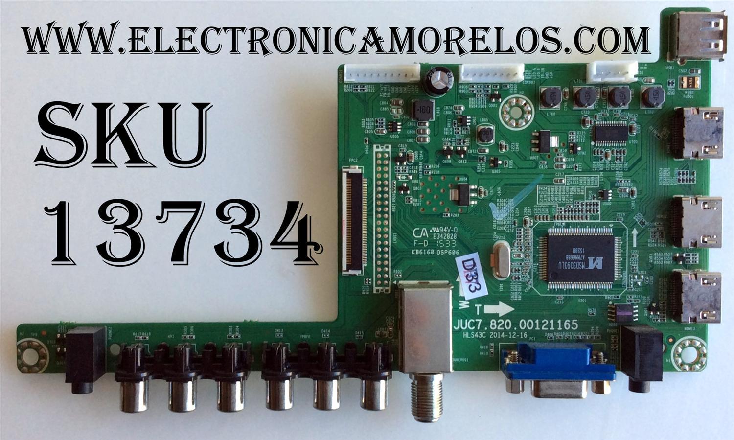 MAIN / HITACHI JUC7.820.00121165 / HLS43C / PANEL C550F14-E6-H / C550F15-E6-H / MODELO LE55A6R9A