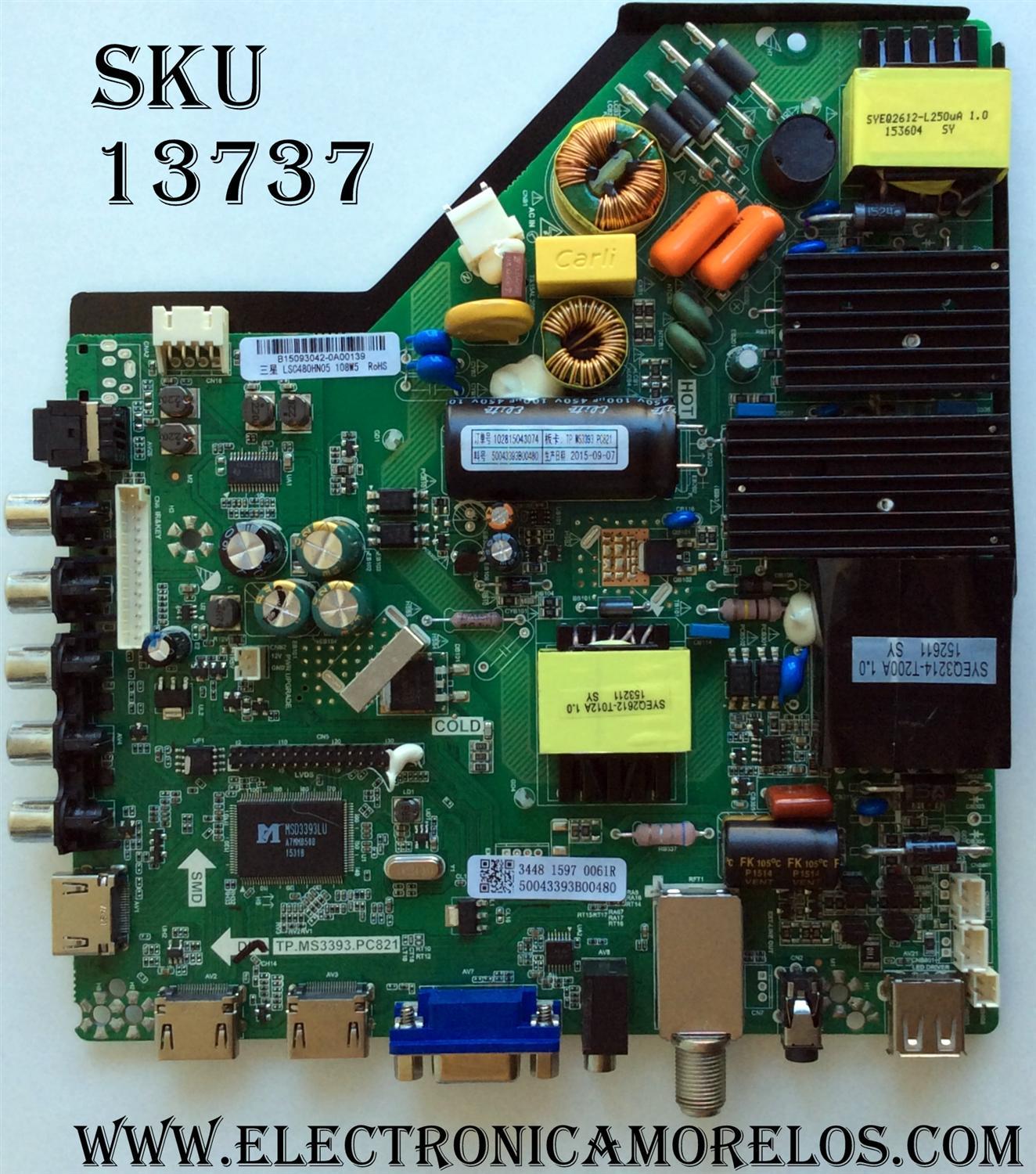 MAIN / FUENTE / (COMBO) B15093042 / TP.MS3393.PC821 / B15093042-0A00139 / 50043393B00480